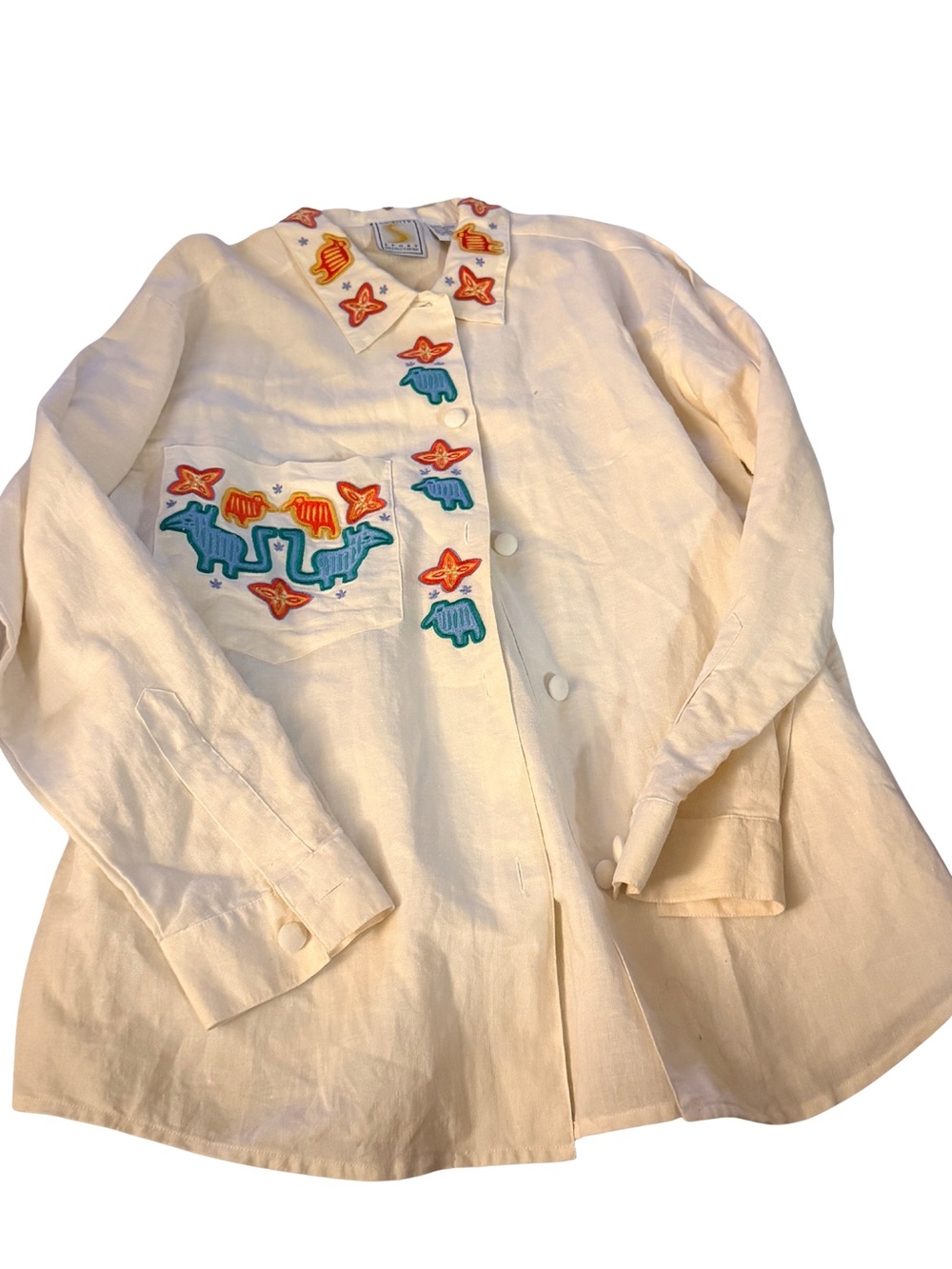 Women’s Vintage Embroidered Linen blouse